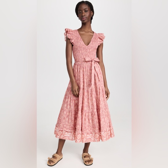 Tuckernuck || Cleobella Rita Midi Ankle Dress Camara Pink Floral Small NWT - Picture 1 of 12